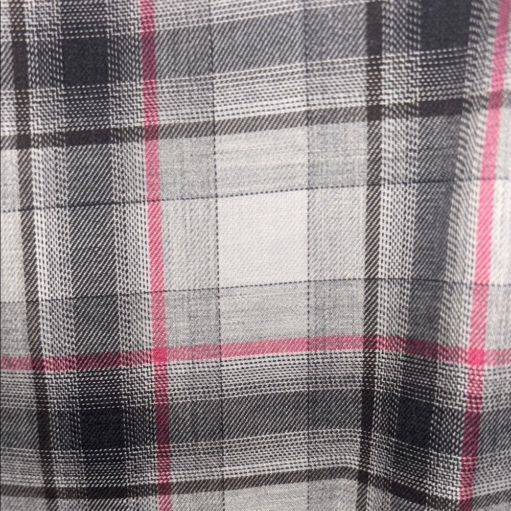 Thomas Dean Men's Plaid Shirt - Gray and Pink - Picture 5 of 7